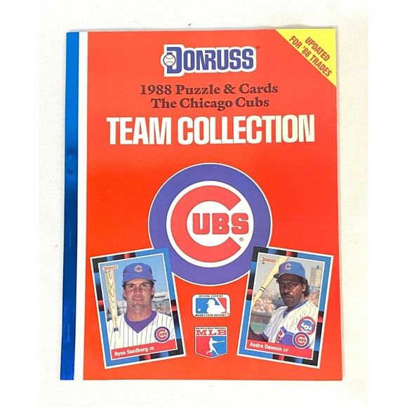 1988 Donruss Chicago Cubs Puzzle & With Uncut Cards Collection Book - Picture 1 of 3